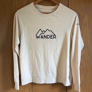 Columbia medium Cream Crew Neck Sweater Soft Casual Wear